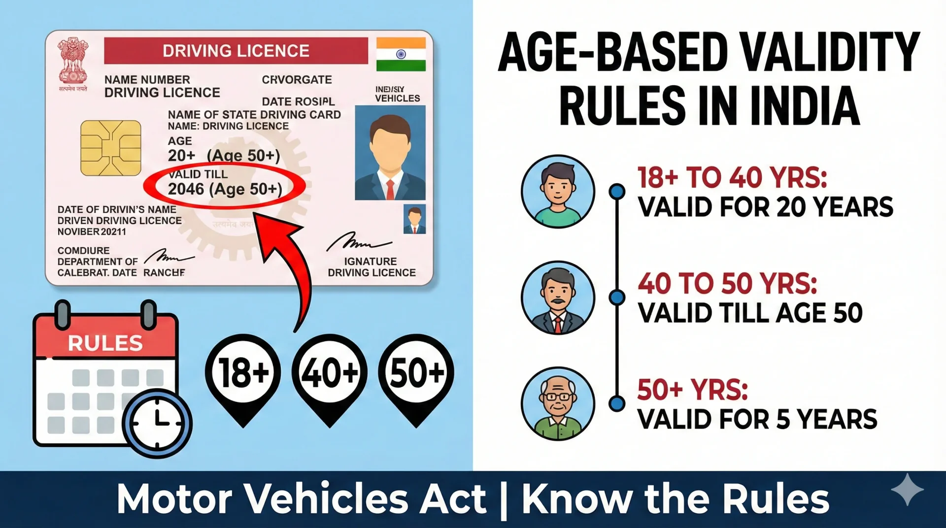 Driving Licence Validity Rules Explained (Age-Based & Legal Clarity)